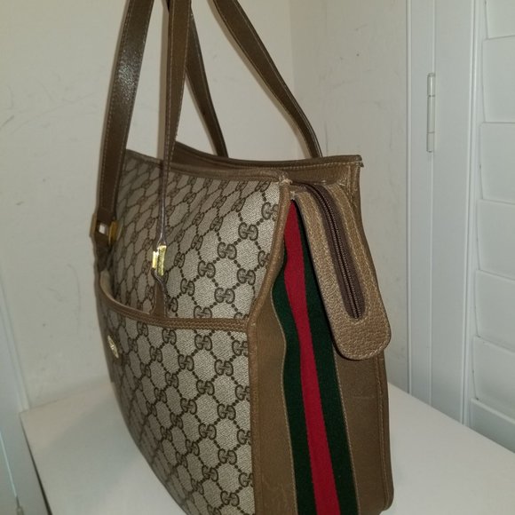 Vintage Gucci Supreme Striped Tote - Picture 10 of 16